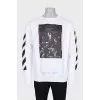 Men's white sweatshirt with print