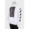 Men's white sweatshirt with print