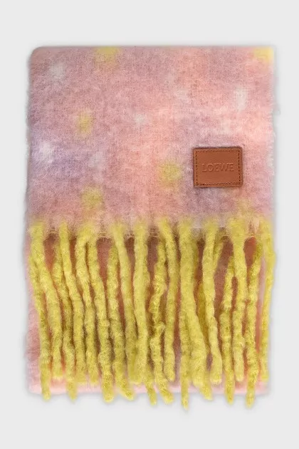 Pink polka dot scarf