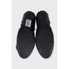 Patent leather ballet flats with pom-poms