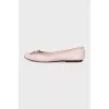 Pink leather ballet flats