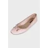 Pink leather ballet flats
