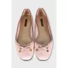 Pink leather ballet flats