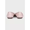 Pink leather ballet flats