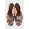 Pink leather ballet flats