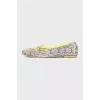 Textured leather ballet flats