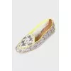 Textured leather ballet flats