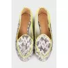 Textured leather ballet flats