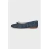 Denim ballet flats with bows