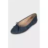Denim ballet flats with bows