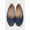 Denim ballet flats with bows