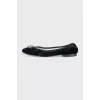 Velvet ballet flats with crystals