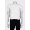 Cropped T-shirt with applique