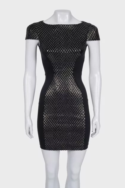 Black dress with animal print