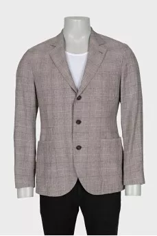 Men's grey checkered jacket