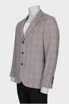 Men's grey checkered jacket