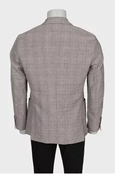 Men's grey checkered jacket