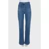 Wide leg fit jeans with patch pockets
