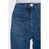 Wide leg fit jeans with patch pockets