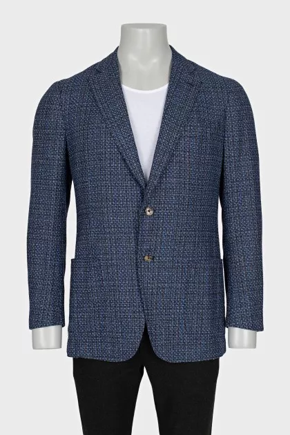 Men's wool and silk printed jacket