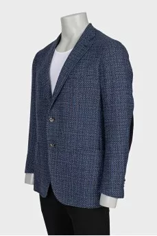 Men's wool and silk printed jacket