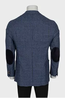 Men's wool and silk printed jacket