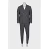 Men's wool suit with a large check pattern