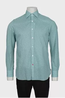 Men's green printed shirt with tag