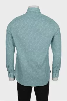 Men's green printed shirt with tag