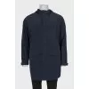 Men's short blue trench coat