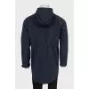 Men's short blue trench coat