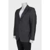 Men's single-breasted wool and silk jacket