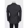 Men's single-breasted wool and silk jacket
