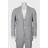 Men's gray checkered suit