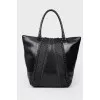 Bag black with eyelets
