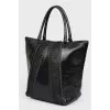 Bag black with eyelets