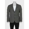 Men's green wool and silk jacket