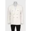 Men's double-breasted white jacket