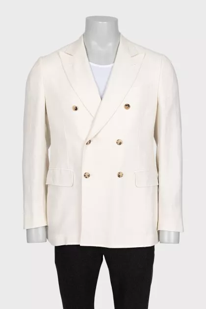 Men's double-breasted white jacket