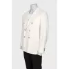 Men's double-breasted white jacket