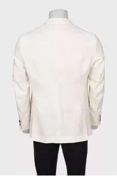 Men's double-breasted white jacket