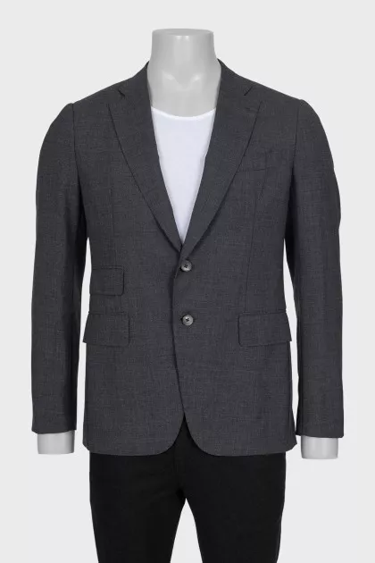 Men's single-breasted wool jacket
