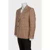 Men's double-breasted plaid jacket