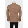 Men's double-breasted plaid jacket