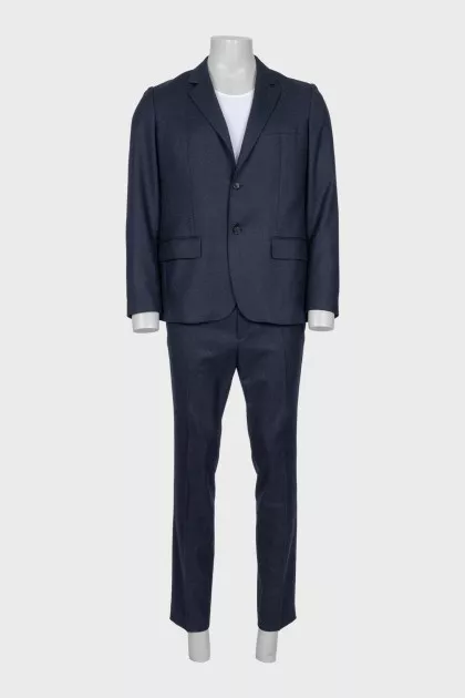 Men's blue wool suit