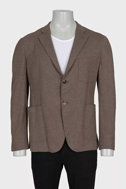 Men's brown jacket with a small print