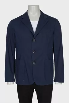 Men's blue single-breasted jacket