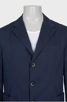 Men's blue single-breasted jacket
