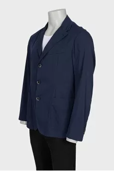 Men's blue single-breasted jacket