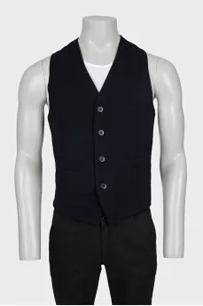 Men's blue wool vest
